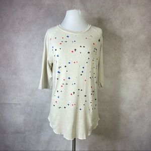 Clare V. X Jungmaven Paint Splatter Raglan Baseball Classic Everyday Tee Size M